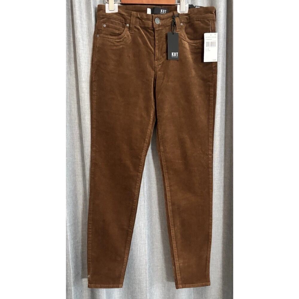Kut from the Kloth Diana High Rise Skinny Corduroy Pants Brown Size 6